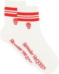 Alexander McQueen - Stripe Skull Sports Socken - Lyst