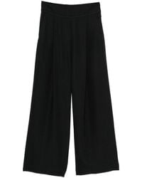 Emporio Armani - Pleated Wide-Leg Trousers - Lyst