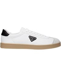 Prada - And Calf Leather Sneakers-Uomo - Lyst