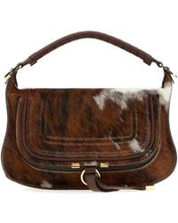 Chloé - Printed Leather Marcie Hair-On Handbag, 35 Cm X 23 Cm X 9 Cm - Lyst