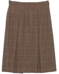 Saint Laurent - Wool Cashmere Midi Skirt - Lyst