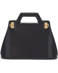 Ferragamo - Wanda Leather Top-Hndle Bag - Lyst