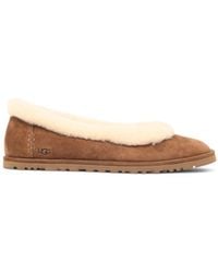 UGG - Chestnut Zora Suede Ballet Flats - Lyst