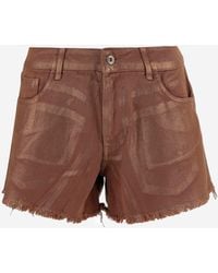 DON'T @ ME - Cotton Shorts With Fringed Hem - Lyst