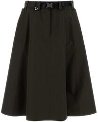 Prada - Army Tech Fabric Skirt - Lyst