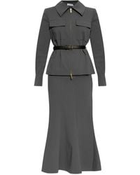 Self-Portrait - Twill Midi Dress - Lyst