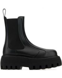 McQueen - Glossy Leather Ankle Boots With Tank Sole - Lyst