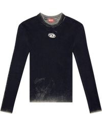 DIESEL - Appliqué-Logo Ribbed Top - Lyst