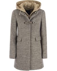 Fay - Toggle Wool Blend Coat With Hood - Lyst