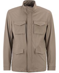 Herno - Veldjack Van Gerimpeld Stretchnylon - Lyst