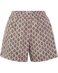 Mc2 Saint Barth - Meave Shorts de algodón con patrón floral - Lyst