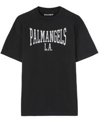 Palm Angels - College Classic Logo-Print Cotton T-Shirt - Lyst