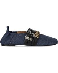 Ganni - Sue Triple Denim Ballet Flat Shoe - Lyst