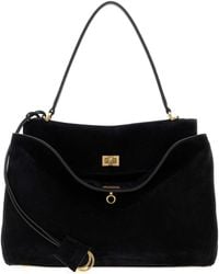 Balenciaga - Black Suede Medium Rodeo Handbag - Lyst