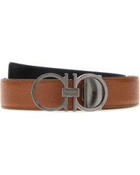 Ferragamo - Salvatore Biscuit Leather Reversible Belt - Lyst