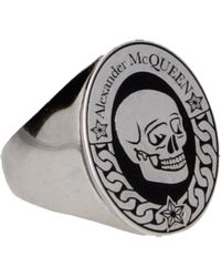 McQueen - Rings Männer Messing Silber - Lyst