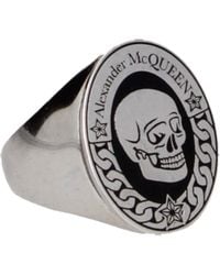 McQueen - Anelli Uomo Ottone Argento - Lyst