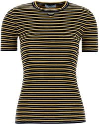 Prada - Embroidered Stretch Cotton T-shirt - Lyst