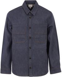 A.P.C. - Katoenen Denim Overhemd Met Opgestikte Zakken - Lyst