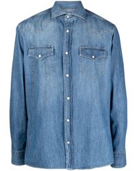 Brunello Cucinelli - Camisa vaquera con botones - Lyst