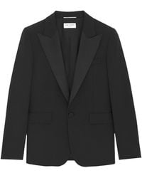 Saint Laurent - Giacca Fumante Di Grain De Poudre - Lyst