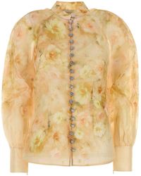 Zimmermann - Crush Printed Linen Shirt - Lyst