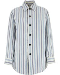 Bottega Veneta - Embroidered Silk Oversize Padded Shirt - Lyst