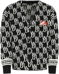 we11done - Monogram V-Neck Cardigan - Lyst