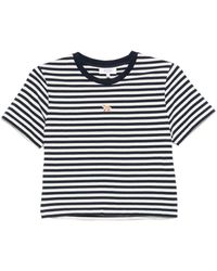 Maison Kitsuné - Baby Fox-Embroidered Striped Cropped Top - Lyst