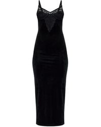 Self-Portrait - Velvet Strappy Midi Dress - Lyst