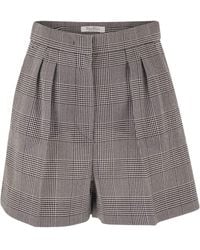 Max Mara - Mxmagoraio Pantalón Corto Sastre Príncipe De Gales De Pura Lana Virgen - Lyst