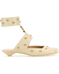Chloé - Ivory Leather Jade Sabot - Lyst