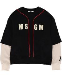 MSGM - Over Diagonal Fleece/Waffle Sweatshirt B - Lyst