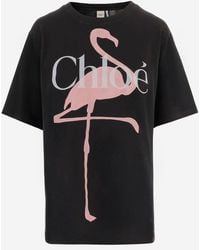 Chloé - Katoenen T-shirt Met Logo - Lyst