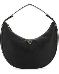 Prada - Black Leather Big Arquè Handbag - Lyst