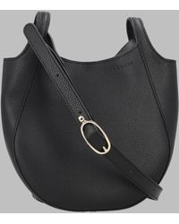 Longchamp - Pebbled Leather Crossbody Bucket Bag - Lyst