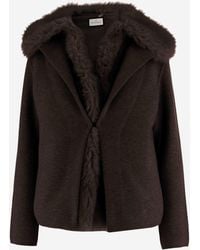 Bruno Manetti - Wool And Cashmere Jacket With Fur Trim Virgin - Lyst