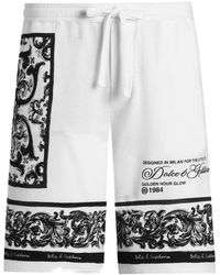 Dolce & Gabbana - Majolica-Print Double Piqué Bermuda Shorts - Lyst