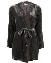 Gold Hawk - Lace-Trim Belted Coat - Lyst