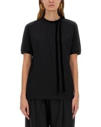 Nina Ricci - T-shirt With Ribbon And Bow - Lyst