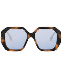 Fendi - Selleria Bruine Vierkante Zonnebril - Lyst