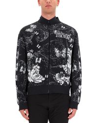 Versace Jeans Couture - Cotton Fleece Bomber Jacket - Lyst