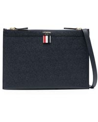 Thom Browne - Logo-Print Leather Cross Body Bag - Lyst
