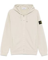 Stone Island - Logo Cotton Hoodie - Lyst