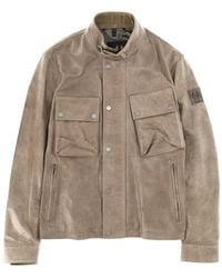 Belstaff - Perforated Band Collar Jacket - Lyst