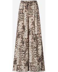 Pinko - Katoenen Broek Met Dierenprint - Lyst