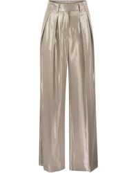 Brunello Cucinelli - Sparkling Gabardine Wide Sartorial Trousers - Lyst