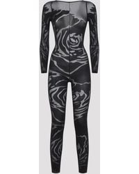 Wolford - Jumpsuits & Playsuits ,Zwart ,Wol Rose Shadow Catsuit - Lyst
