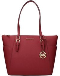 Michael Kors - Charlotte Leather Shoulder Bag/Cherry - Lyst