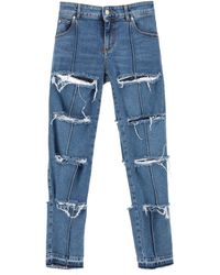 Alexander McQueen - Slim Fit Slashed Jeans - Lyst